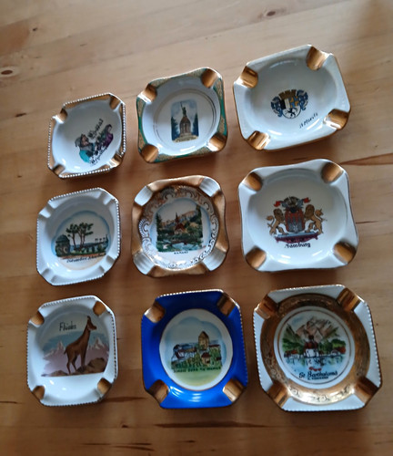 Porzellan aschenbecher - 9x,